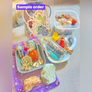 1 grab bag crystal quarts polished stones charms (PICK your color) seasonal bag